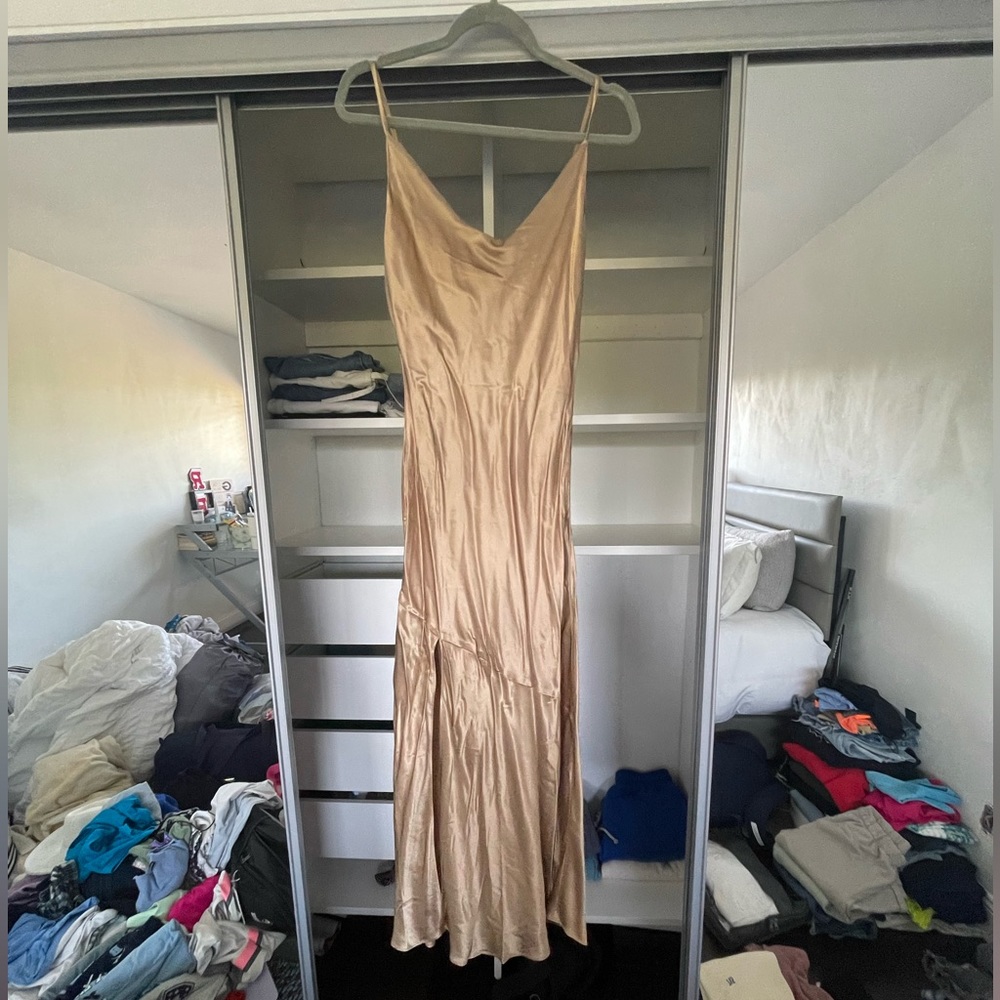 Gold midi dress